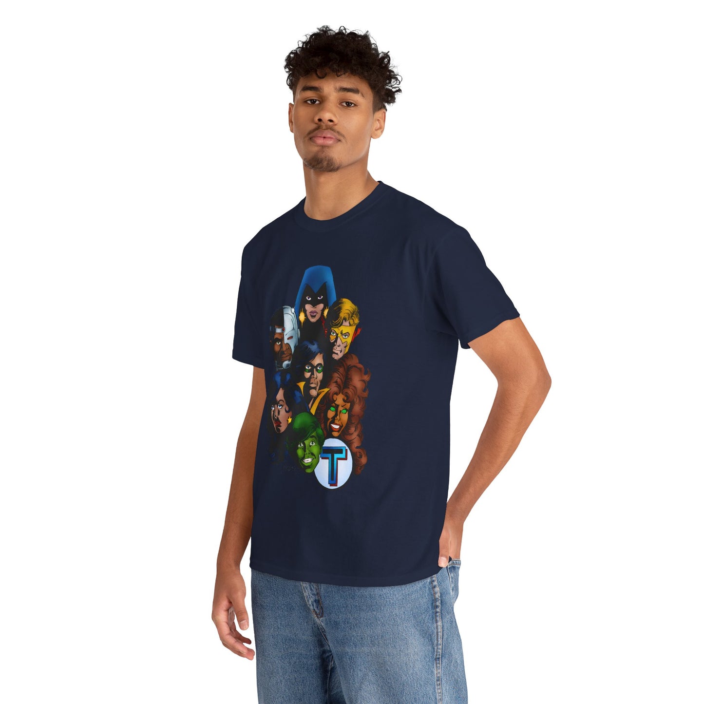 New Teen Titans T-Shirt - George Perez Art - Robin, Wonder Girl, Cyborg, Raven, Starfire, Kid Flash - DC Comics