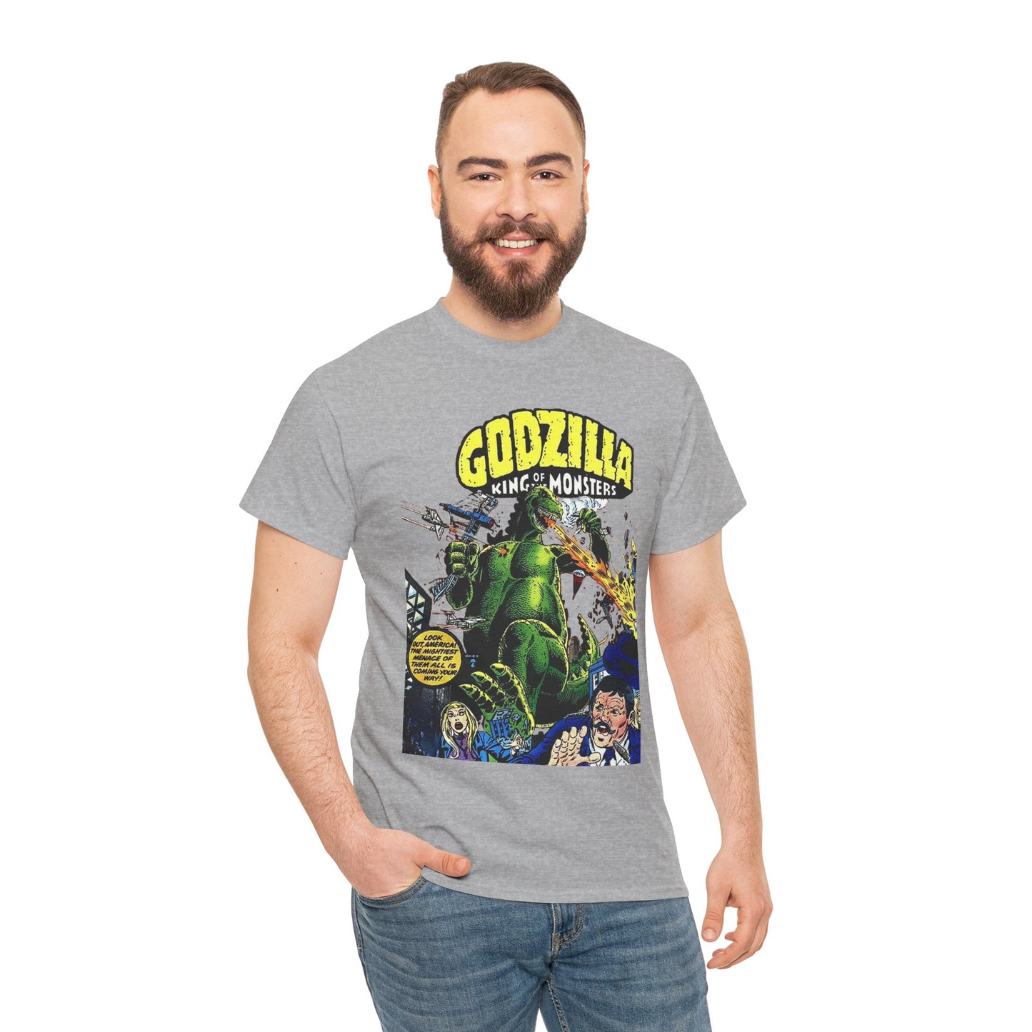 Godzilla T-Shirt - King of the Monsters - 1970s Comic Series - Marvel Comics - Bronze Age Monster Comic