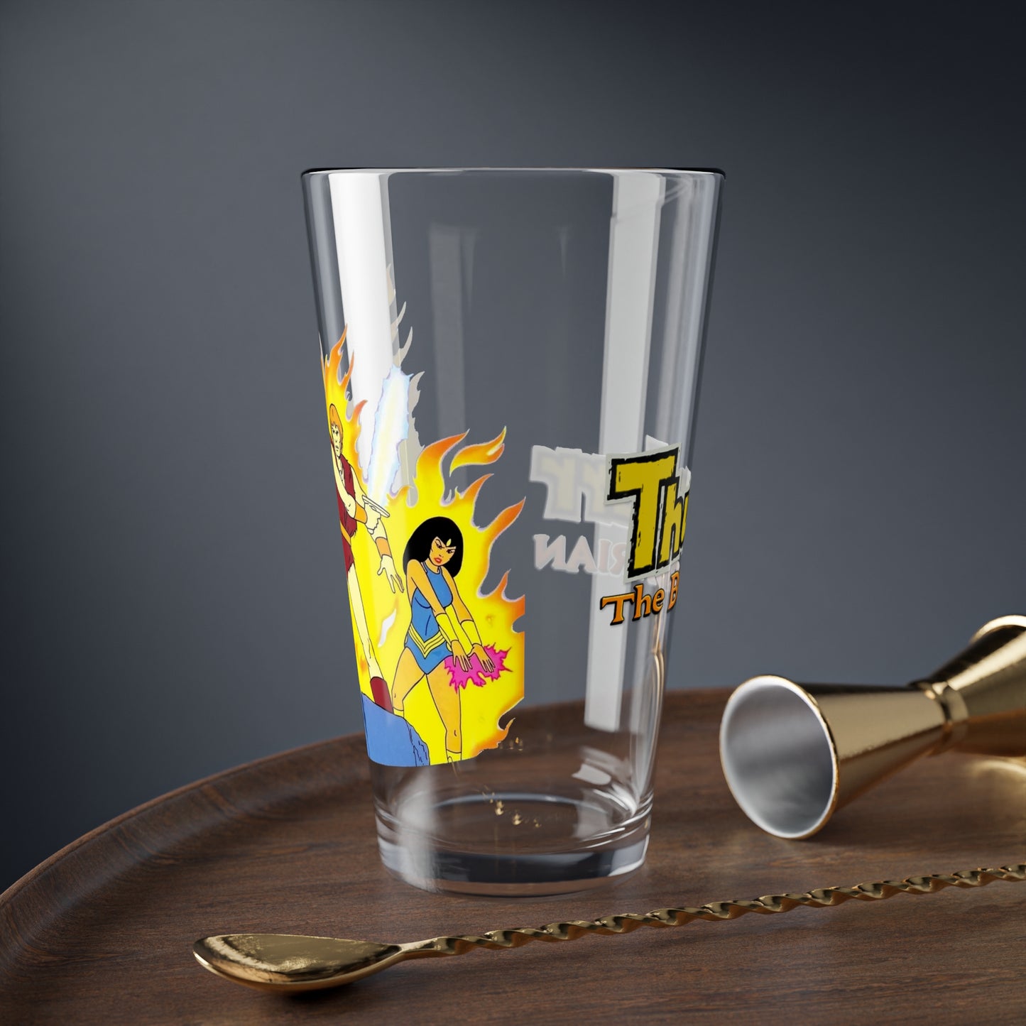 Thundarr the Barbarian Pint Glass, 16oz - Princess Ariel, Ookla the Mok - Classic Ruby-Spears Saturday Morning Cartoon - 1980s Animation