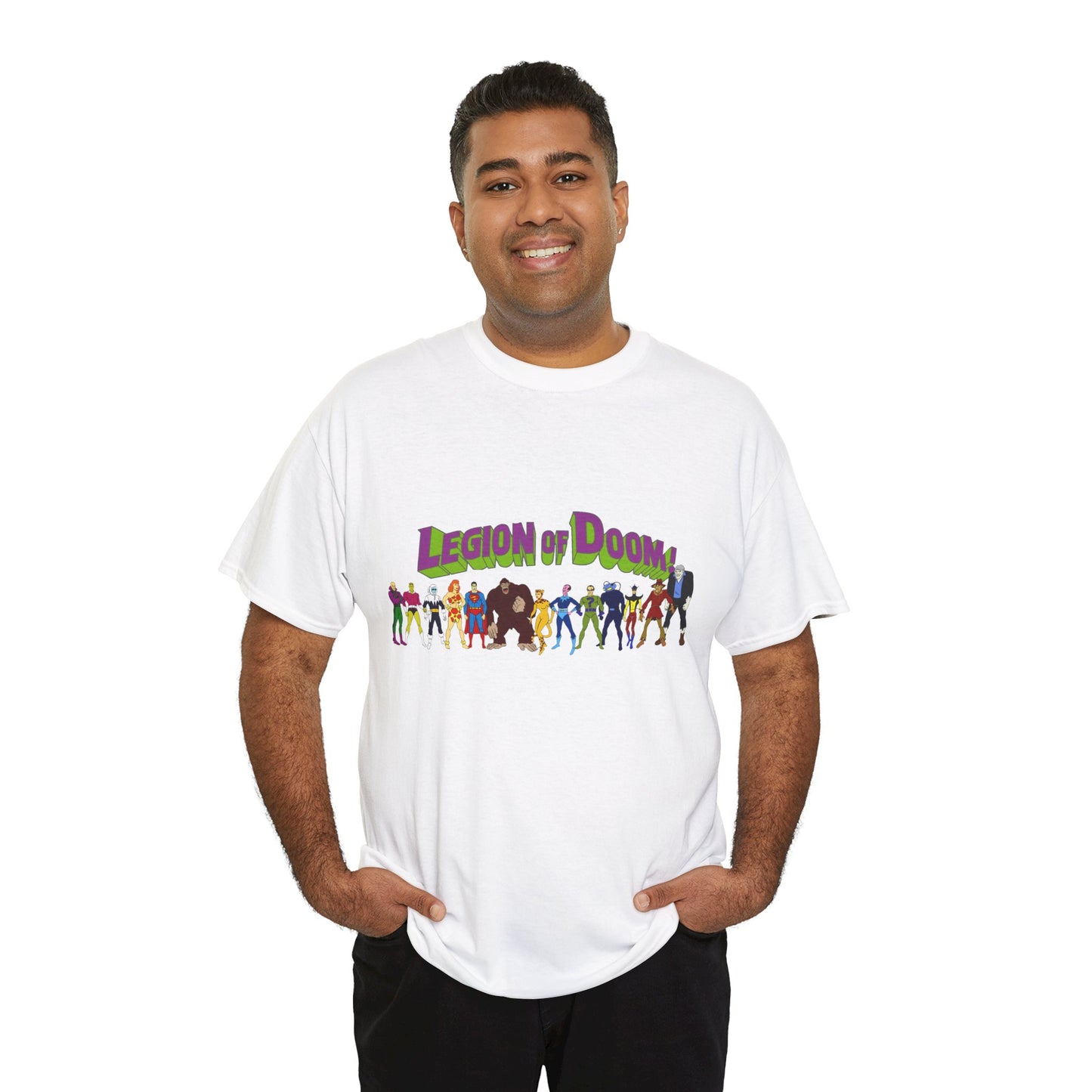 Legion of Doom T-Shirt - Super Friends Villains - Lex Luthor, Giganta, Scarecrow, Grodd, Brainiac, Riddler, Sinestro, Cheetah - Hanna-Barbera Cartoon - Challenge of the Super Friends