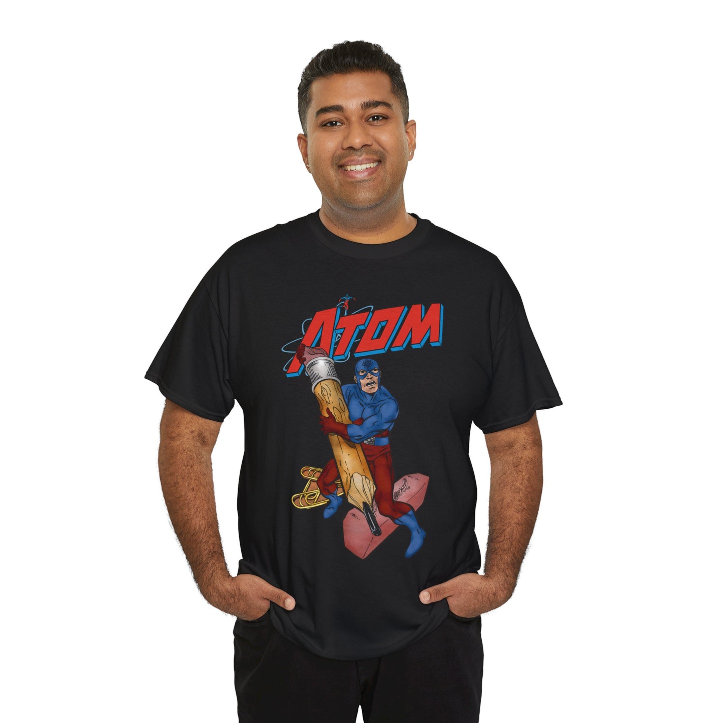 Atom T-Shirt - John Byrne Art - Ray Palmer, Justice League Member - Professor at Ivy University - DC Comics