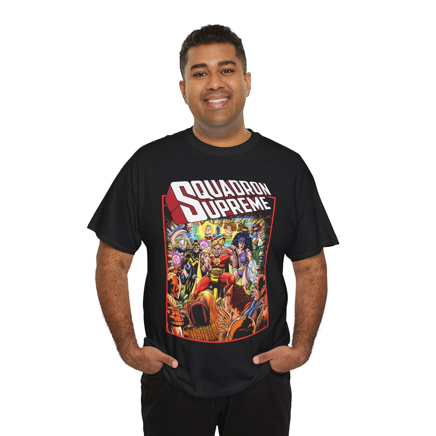Squadron Supreme T-Shirt - George Perez Art - Hyperion, Nighthawk, Doctor Spectrum, Power Princess, Whizzer - Marvel Comics