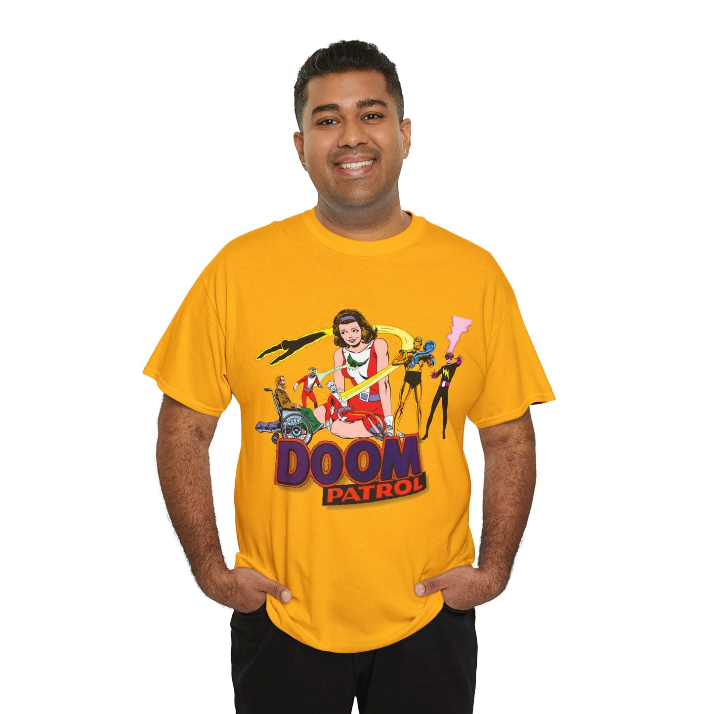 Doom Patrol T-Shirt - John Byrne Art - DC Comics Who's Who Art - Beast Boy, Robotman, Mento, Elasti-Girl, Negative Man, The Chief