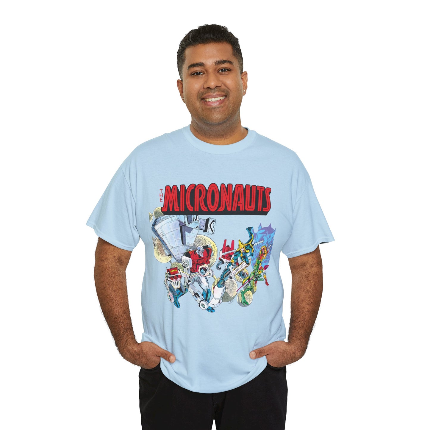 Micronauts T-Shirt - Jackson Guice Art - Arcturus Rann, Biotron, Marionette, Acroyear, Bug - Marvel Comics