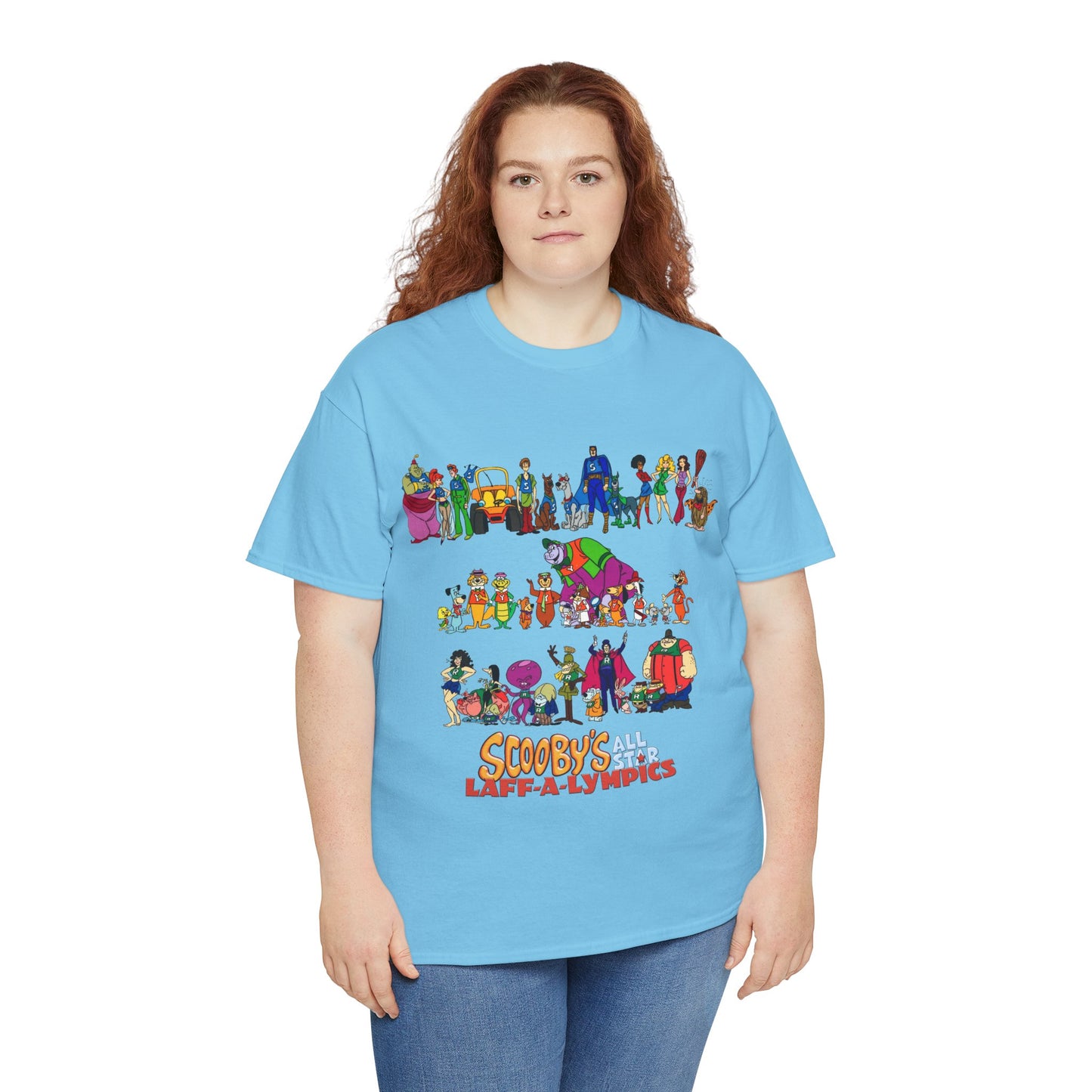 Scooby's All-Star Laff-A-Lympics T-Shirt - Hanna-Barbera Cartoon - Speed Buggy, Yogi Bear, Grape Ape, Scooby Dum, Shaggy, Wally Gator