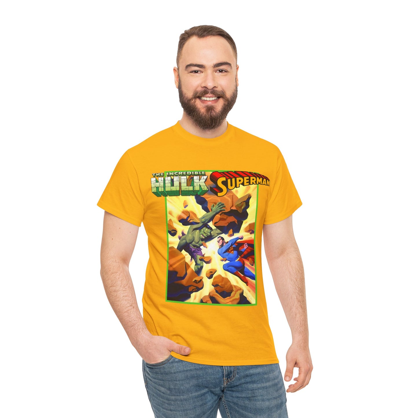 Incredible Hulk Vs Superman T-Shirt - Amazing Steve Rude Art - DC Comics & Marvel 90s Crossover - Bruce Banner, Clark Kent