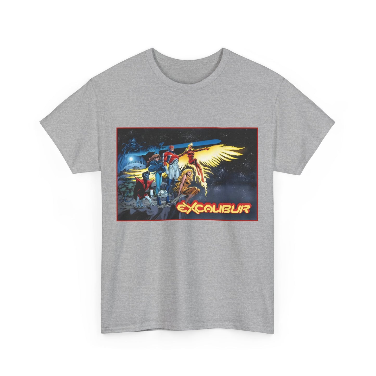 Excalibur T-Shirt - Alan David Art - Captain Britain, Nightcrawler, Shadowcat, Rachel Summers, Meggan - X-Men Series - UK Mutant Team - Marvel Comics