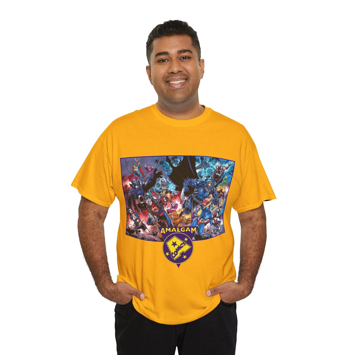 Amalgam T-Shirt - DC Vs Marvel Comics - 1990s - Jim Lee Art - Dark Claw, Amazon, Super Soldier, Spiderboy, Speed Demon