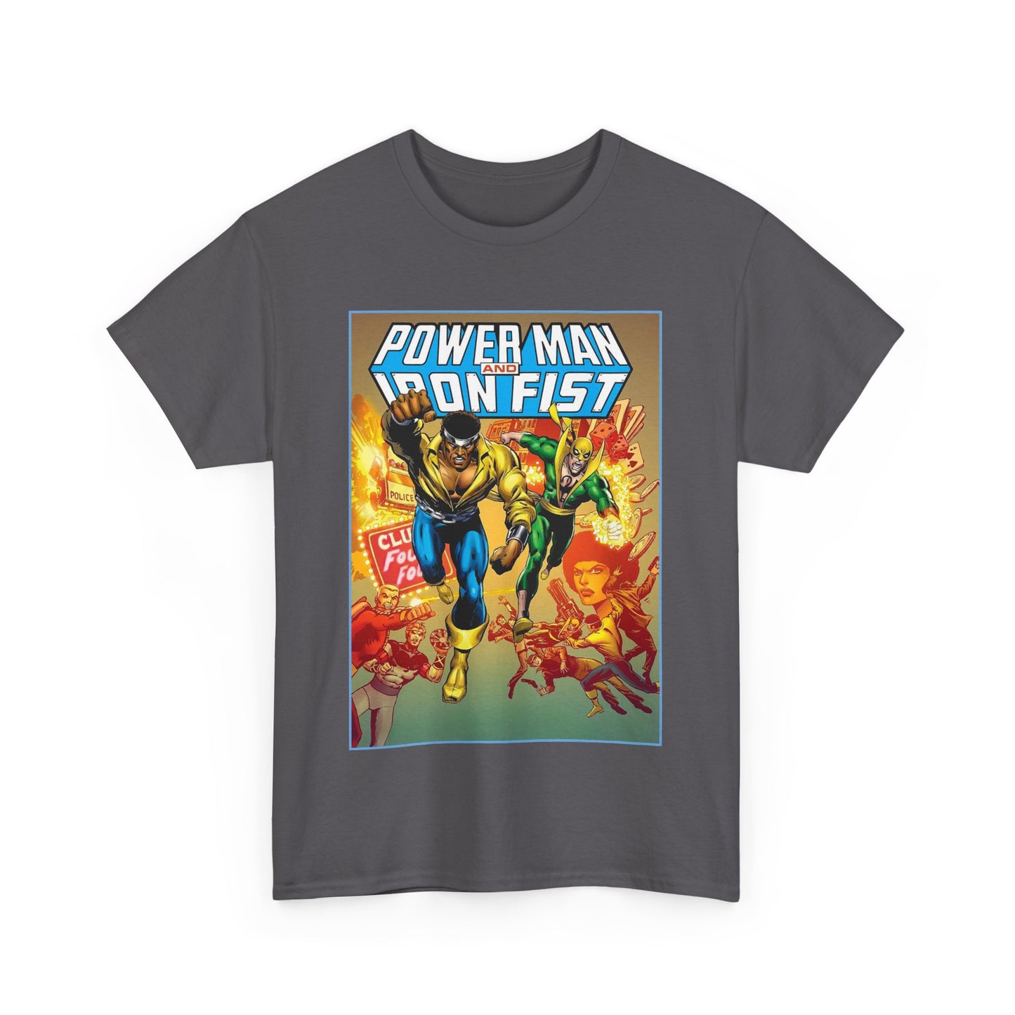 Power Man & Iron Fist T-Shirt - Luke Cage & Danny Rand - Popular Marvel Comics 1970s Series - Heroes for Hire - Great Retro Art