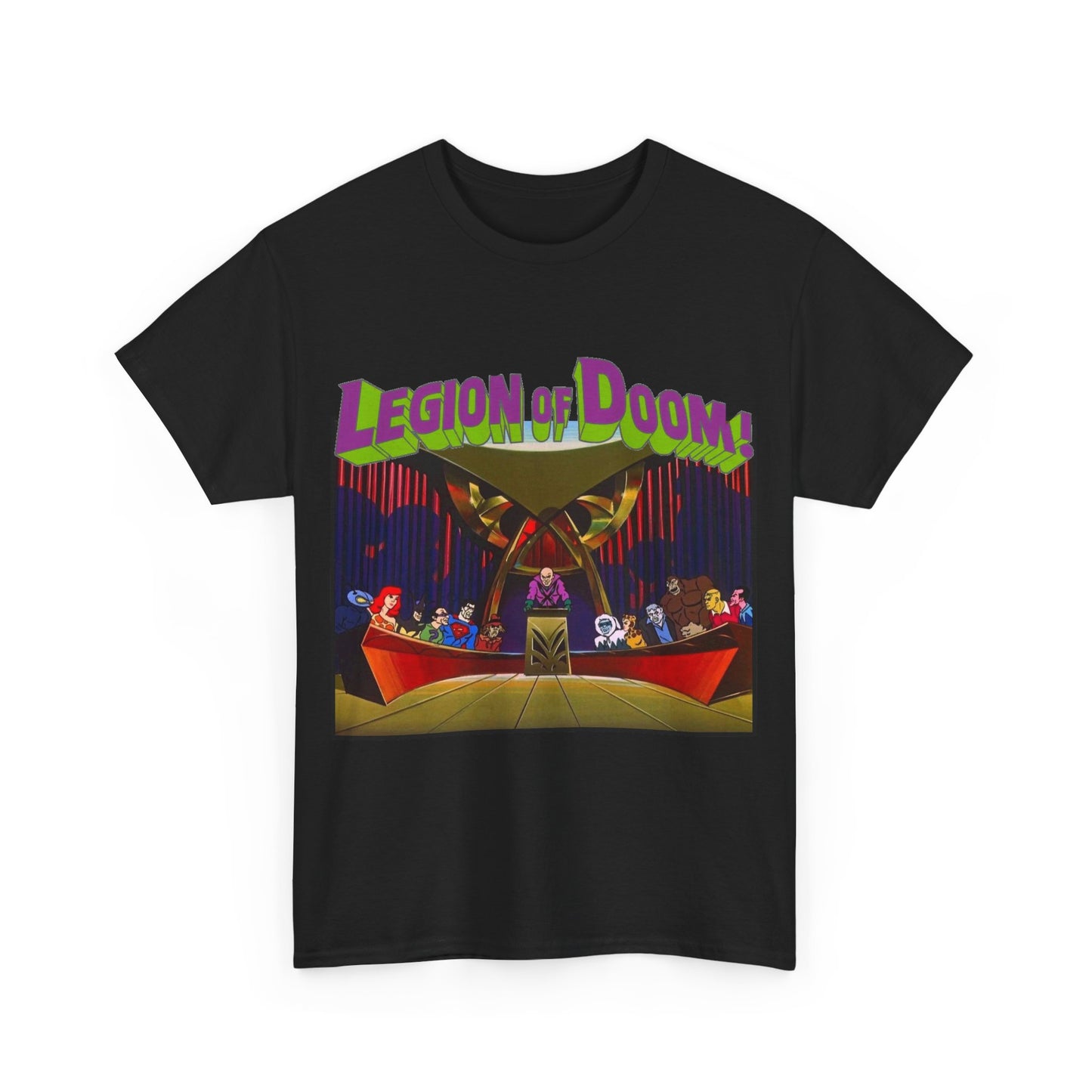 Legion of Doom T-Shirt - Super Friends Cartoon - Lex Luthor, Grodd, Brainiac, Giganta, Riddler, Bizarro, Scarecrow, Hanna-Barbera Animation