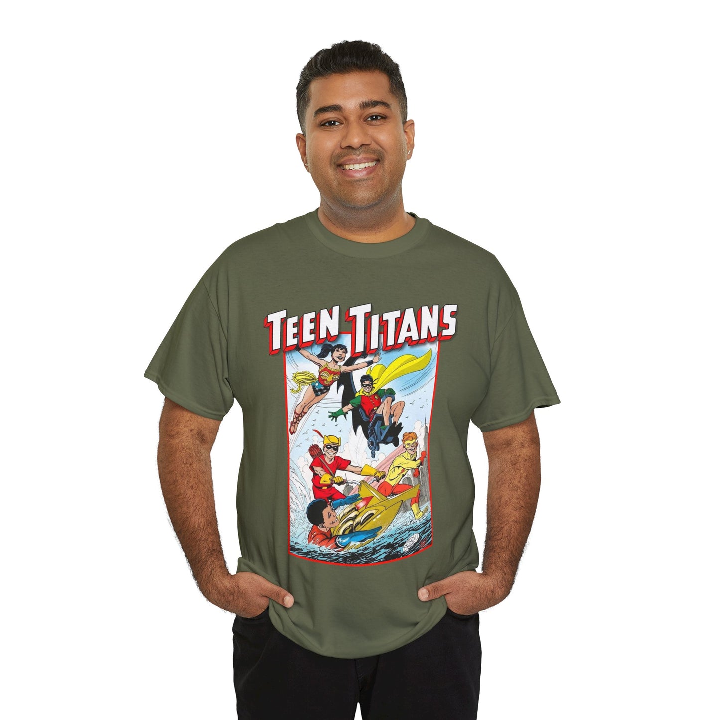 Teen Titans T-Shirt - John Byrne Art - Robin, Wonder Girl, Kid Flash, Speedy, Aqualad - DC Comics