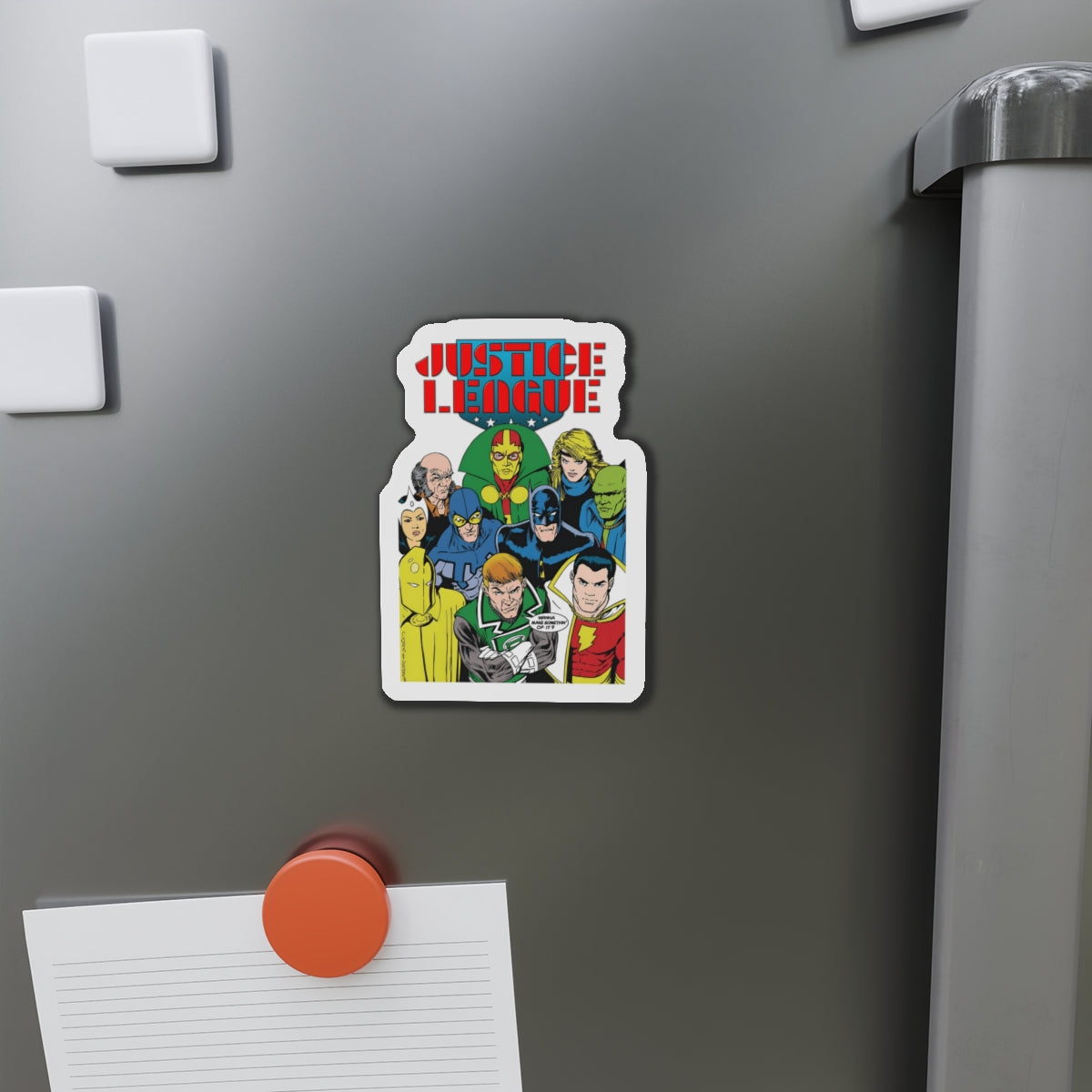 Justice League International Die-Cut Magnet - Kevin Maguire Art - Batman, Mister Miracle, Guy Gardner, Blue Beetle, Black Canary - DC Comics - 3", 4", 5", 6"