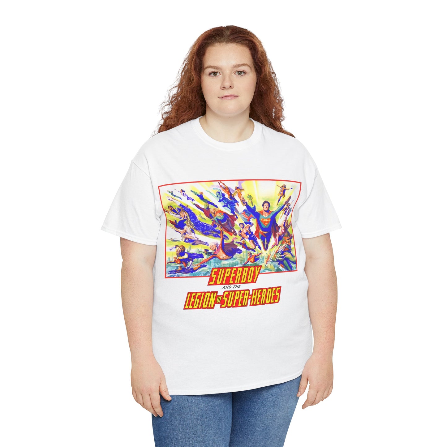 Superboy & Legion of Super-Heroes T-Shirt - Alex Ross Art - Saturn Girl, Brainiac 5, Lightning Lad, Shadow Lass, Dawnstar, Karate Kid - DC Comics