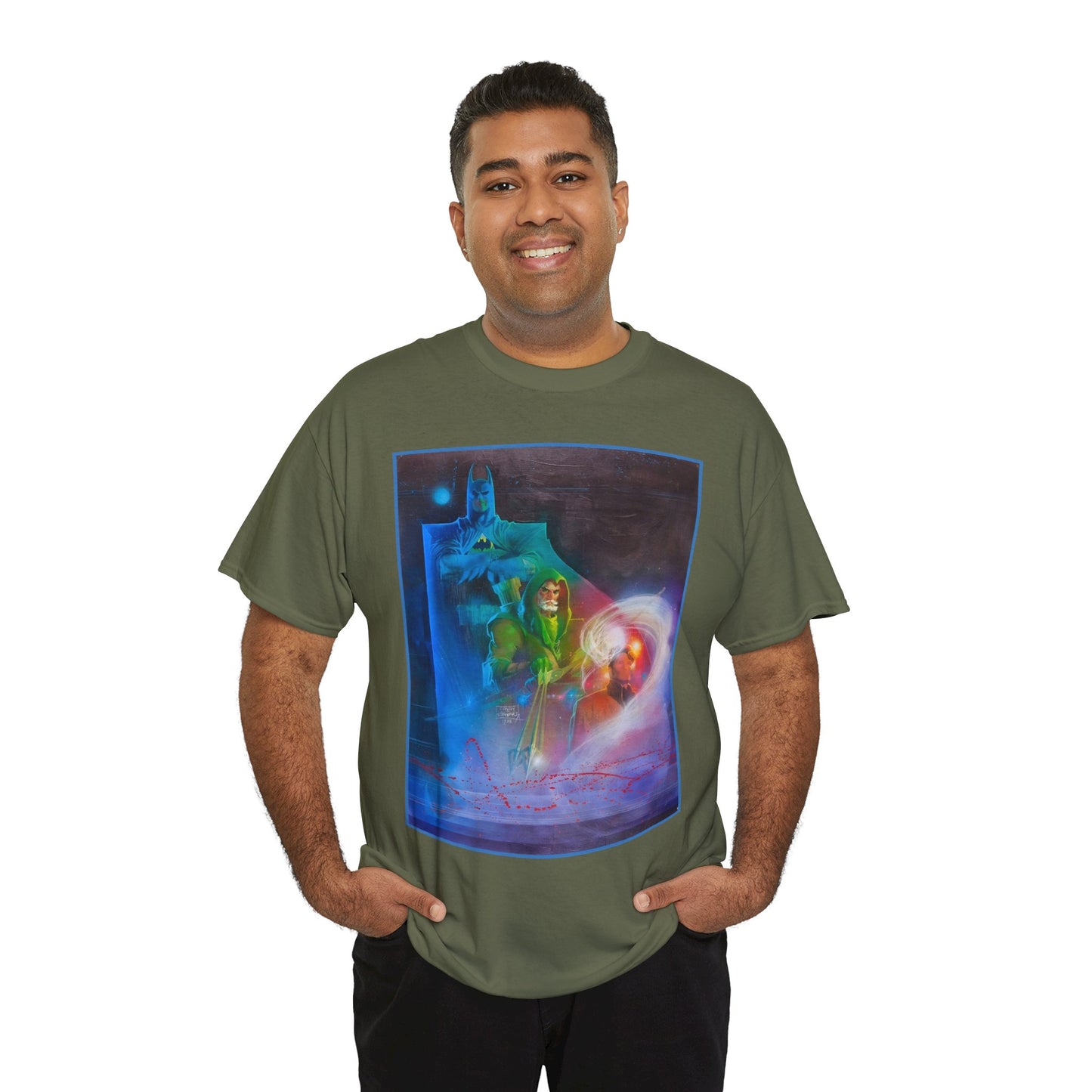 Batman, Green Arrow, Question T-Shirt - Denys Cowan & Bill Sienkiewicz Art - DC Comics - Gotham City