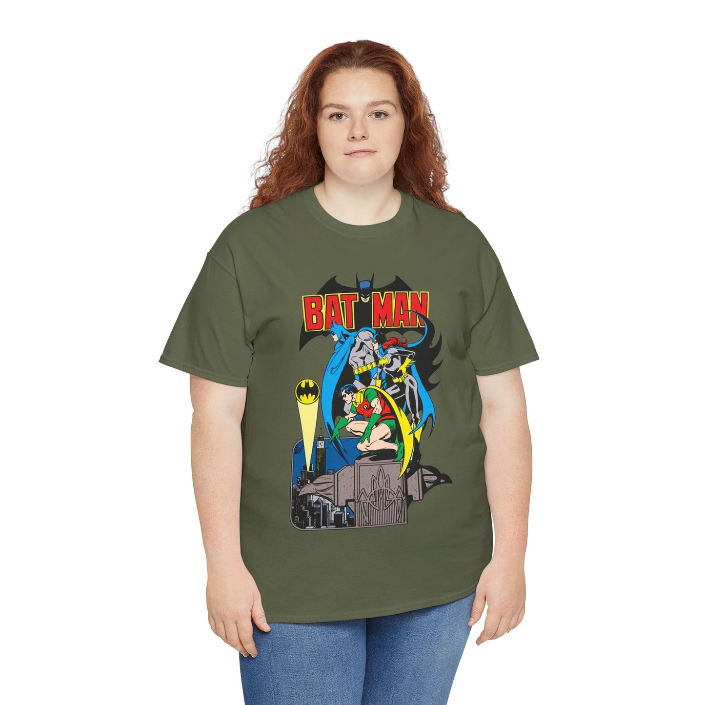 Batman, Robin & Batgirl T-Shirt - José Luis García-López Art - DC Comics Style Guide - 1970s Retro Art - Gotham City - Bat Signal
