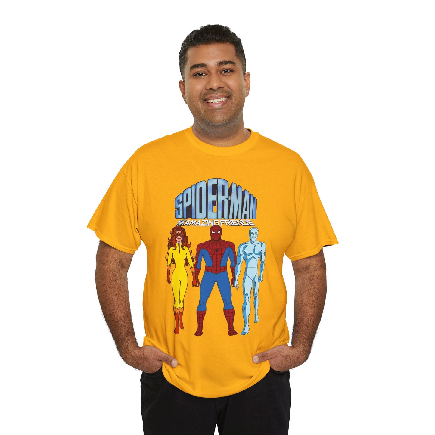 Spider-Man & His Amazing Friends T-Shirt - Spidey, Firestar, Iceman - Popular 1980s Marvel TV Cartoon - Marvel Comics
