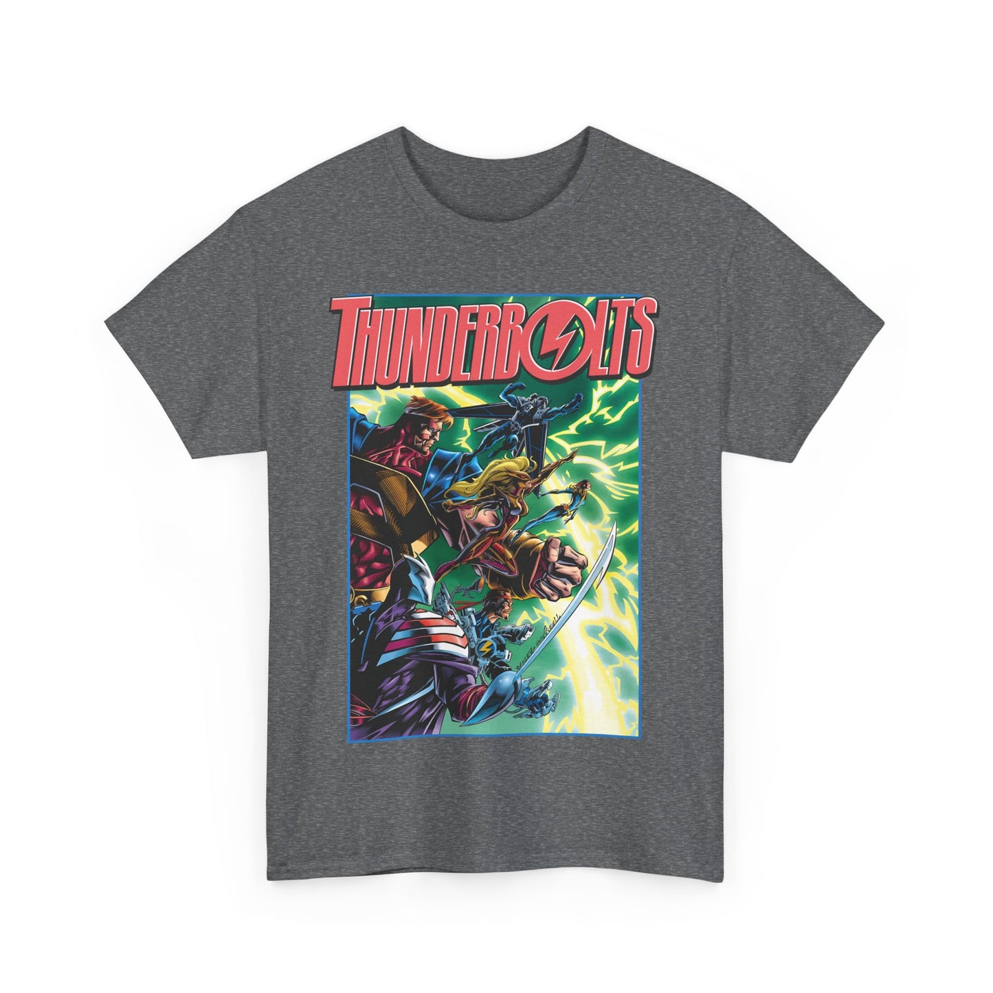 Thunderbolts T-Shirt - Amazing Mark Bagley Art - Citizen V, MACH-1, Atlas, Songbird, Fixer, Techno - Marvel Comics Characters - Avengers Connection