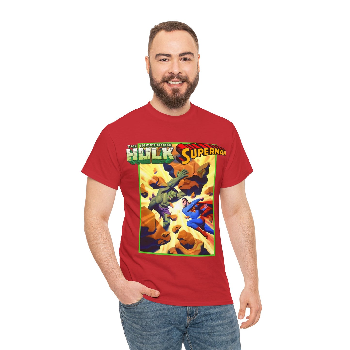 Incredible Hulk Vs Superman T-Shirt - Amazing Steve Rude Art - DC Comics & Marvel 90s Crossover - Bruce Banner, Clark Kent