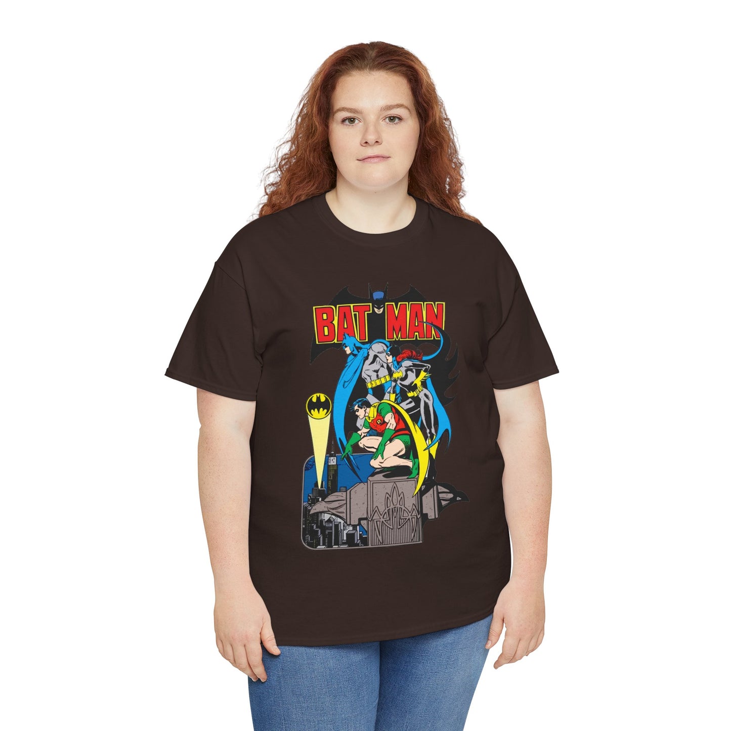 Batman, Robin & Batgirl T-Shirt - José Luis García-López Art - DC Comics Style Guide - 1970s Retro Art - Gotham City - Bat Signal