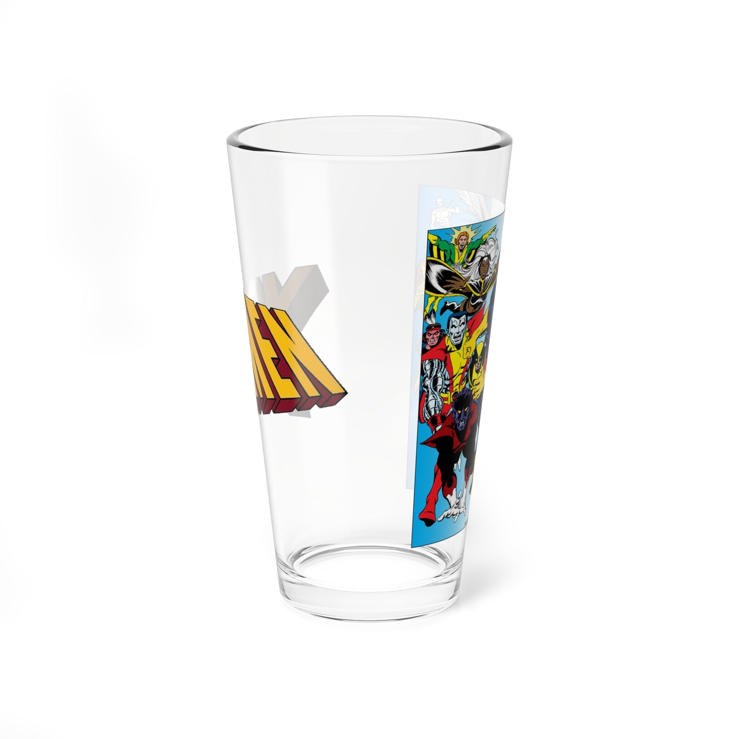 Uncanny X-Men Pint Glass, 16oz - Dave Cockrum Art - Wolverine, Storm, Cyclops, Banshee, Beast, Polaris, Angel, Iceman - Marvel Comics