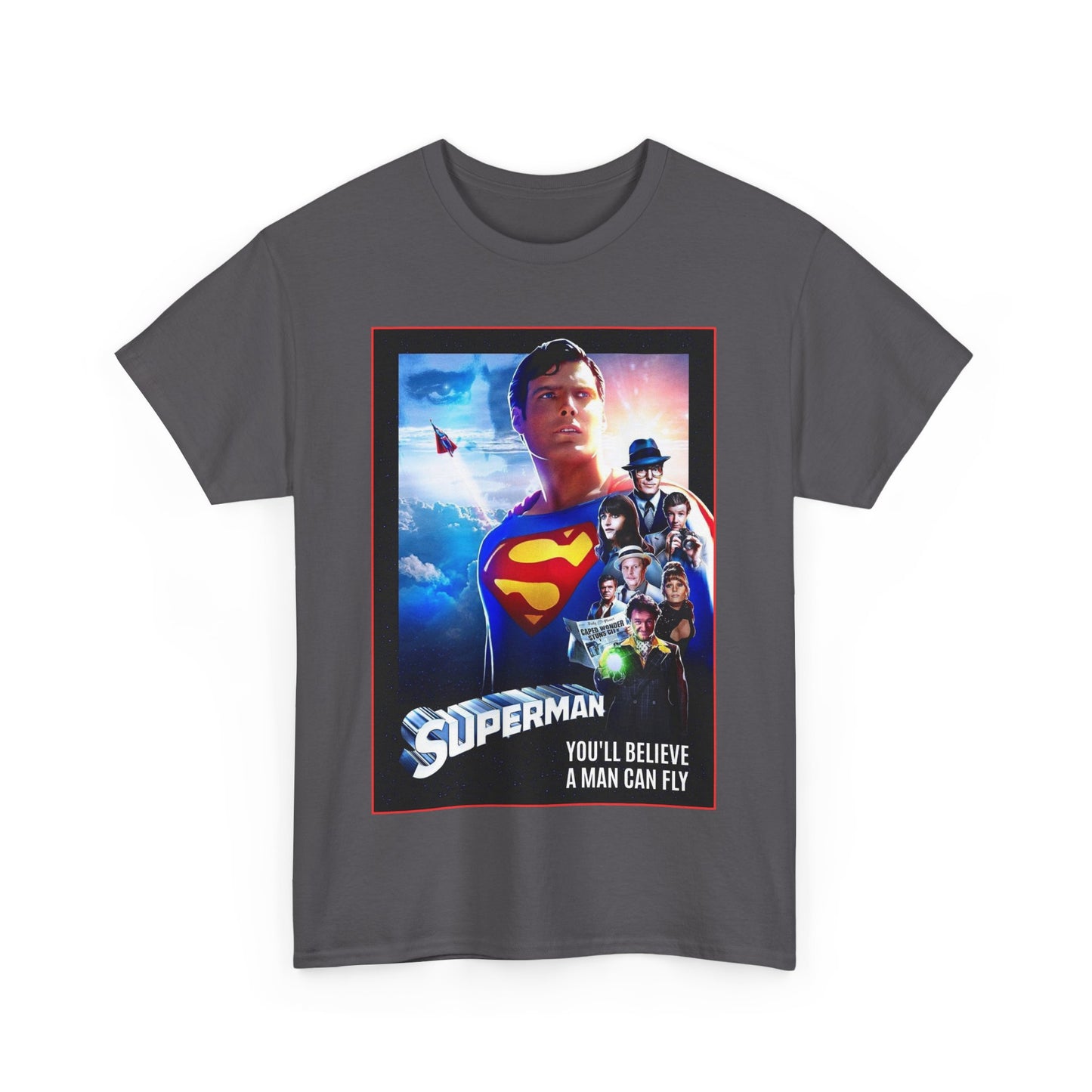 Superman The Movie T-Shirt - Christopher Reeve, Gene Hackman, Margot Kidder - Beloved 1970s Warner Brothers Movie - Krypton, Smallville, Metropolis - DC Comics