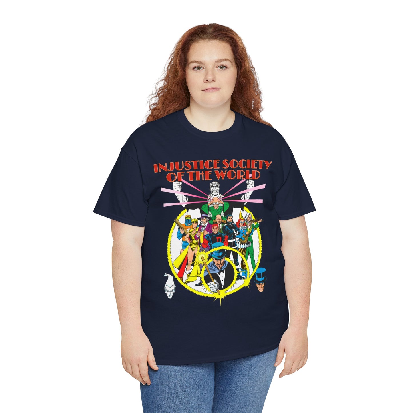 Injustice Society of America T-Shirt - George Perez Art - Justice Society/JSA Foes - Solomon Grundy, Huntress, Per Degaton, The Shade, Vandal Savage - DC Comics - Golden Age