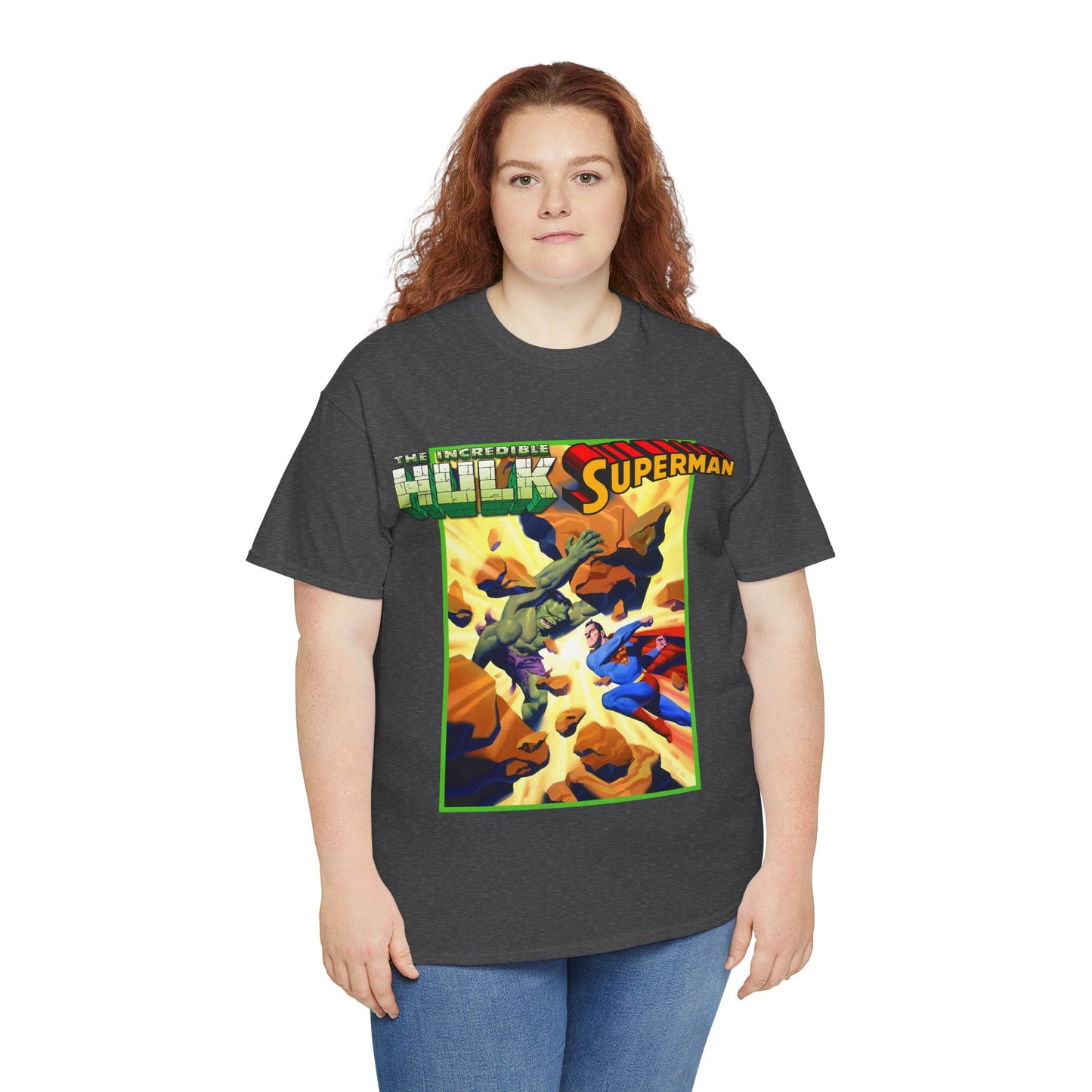 Incredible Hulk Vs Superman T-Shirt - Amazing Steve Rude Art - DC Comics & Marvel 90s Crossover - Bruce Banner, Clark Kent
