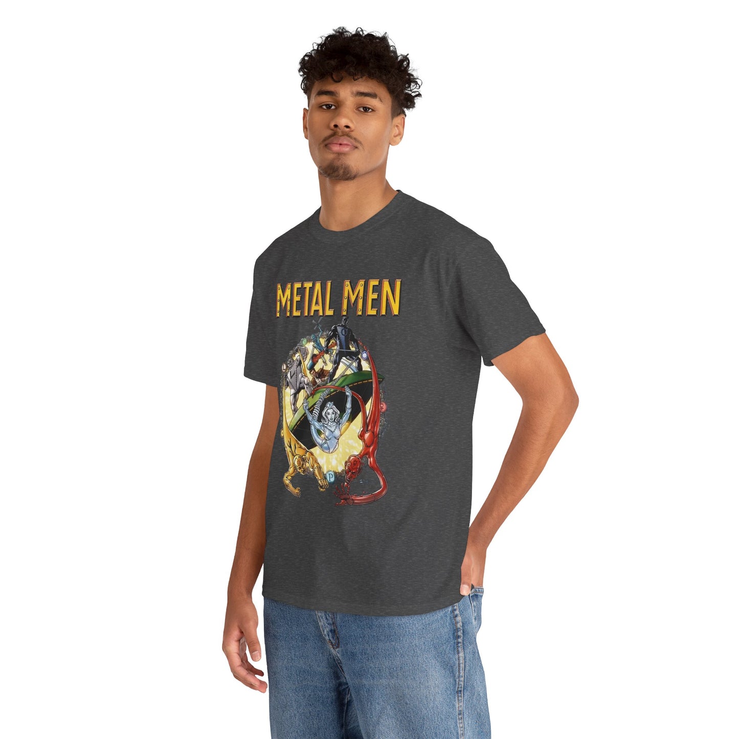 Metal Men T-Shirt - George Perez Art - DC Comics - Classic Silver Age Team - Mercury, Iron, Tin, Gold