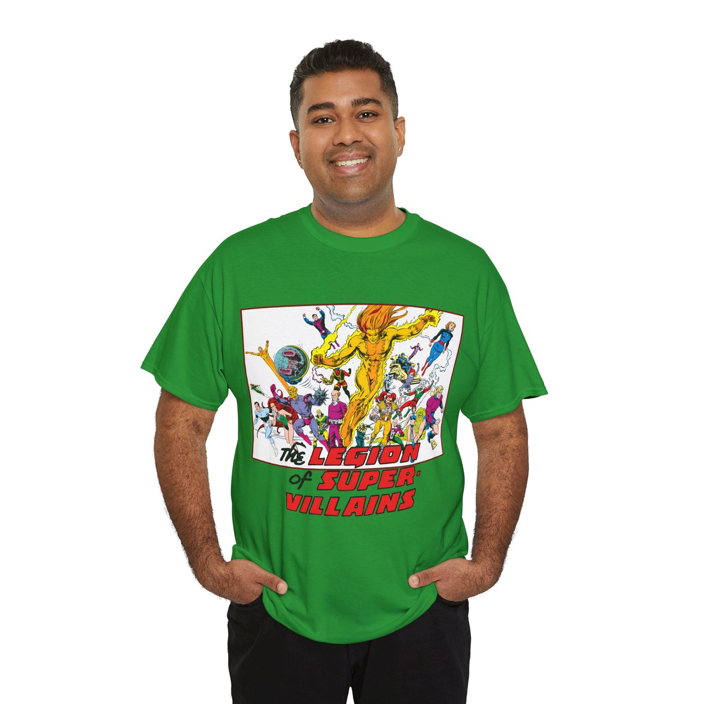 Legion of Super-Villains T-Shirt - Steve Lightle Art - LOSH, Legion of Super-Heroes Foes - Saturn Queen, Tyr, Lightning Lord, Spider Girl, Cosmic King, Nemesis Kid - DC Comics