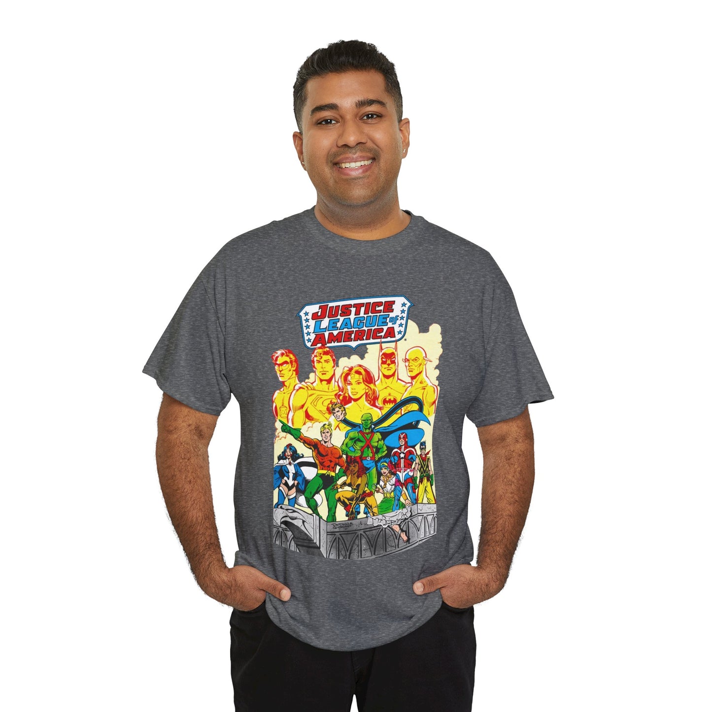 Justice League Detroit T-Shirt - Aquaman, Elongated Man, Zatanna, Vixen, Steel, Martian Manhunter, Vibe, Gypsy