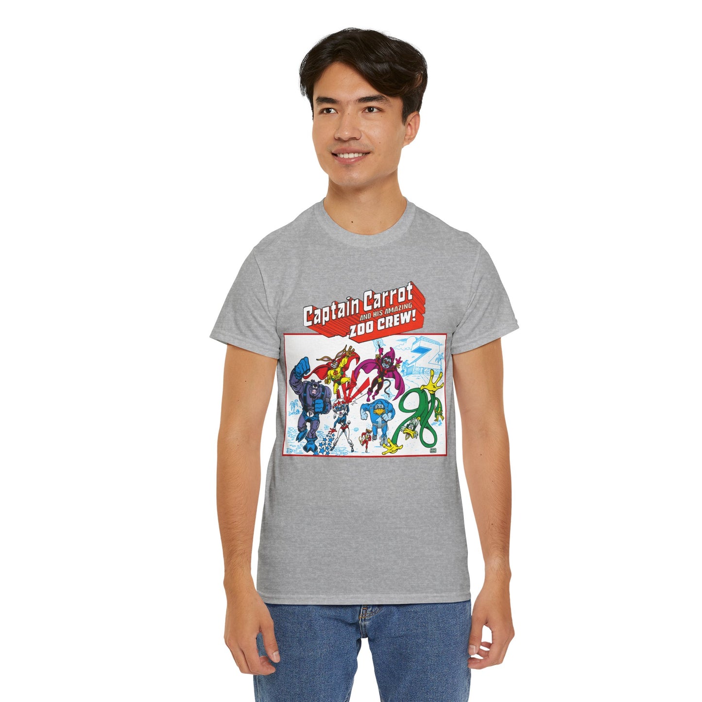 Captain Carrot & His Amazing Zoo Crew T-Shirt - DC Comics Series - Funny Animal Retro 1980s - Pig-Iron, Yankee Poodle, Rubberduck