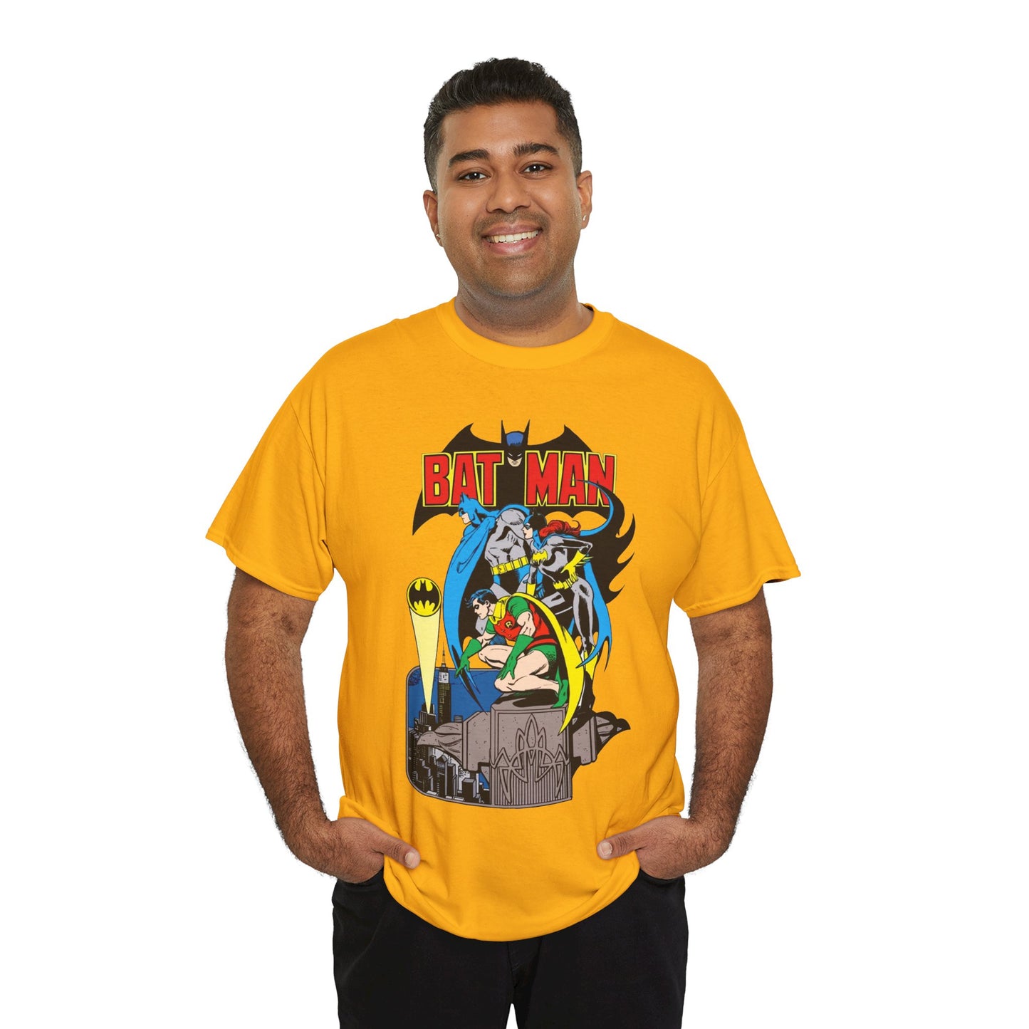 Batman, Robin & Batgirl T-Shirt - José Luis García-López Art - DC Comics Style Guide - 1970s Retro Art - Gotham City - Bat Signal