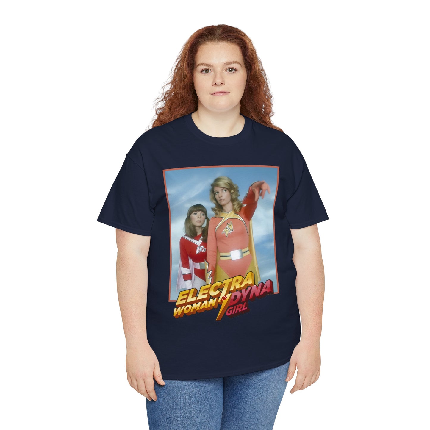 Electra Woman & Dyna Girl T-Shirt - Popular Krofft Supershow Characters from the 1970s - Deidre Hall & Judy Strangis