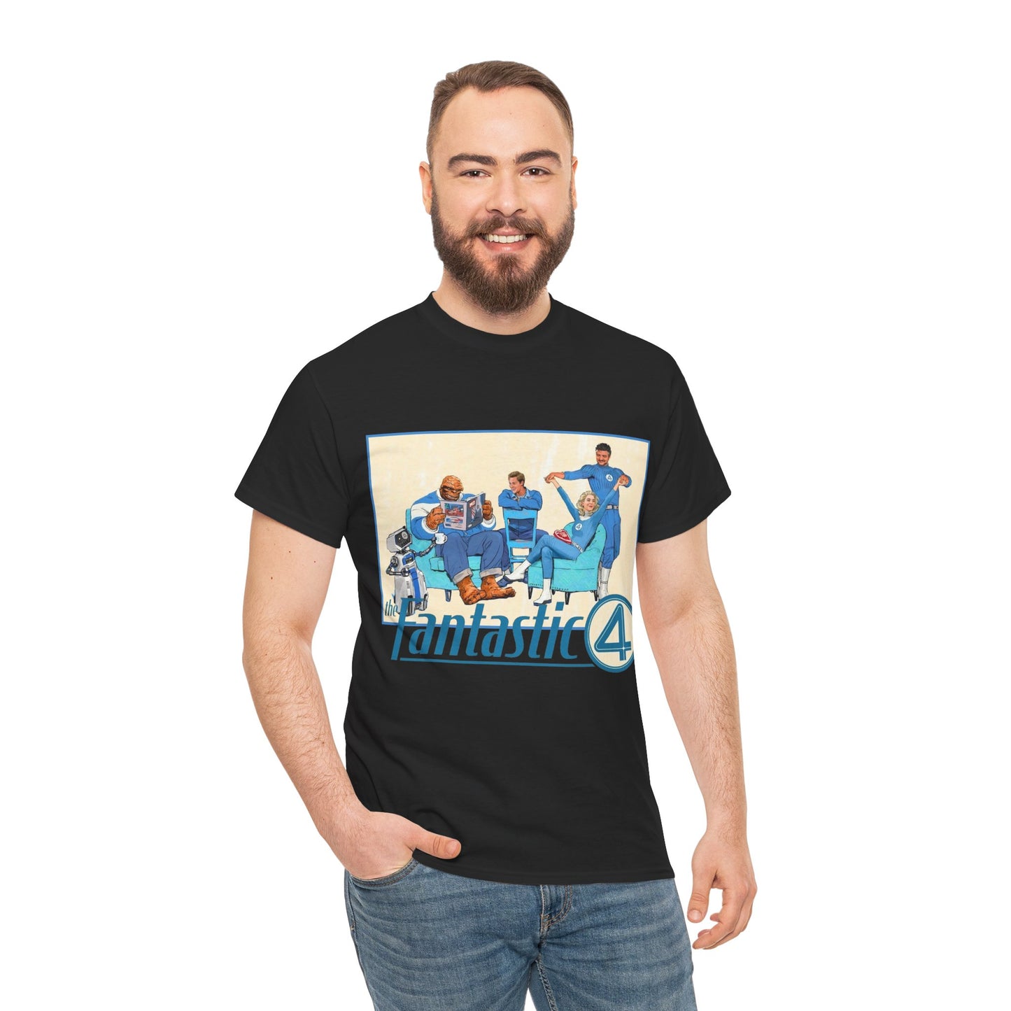 Fantastic Four T-Shirt - 2025 MCU Movie - Reed Richards, Invisible Woman, Thing, Human Torch - Marvel Comics Characters