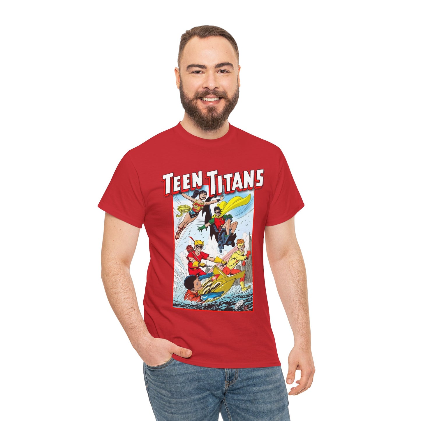 Teen Titans T-Shirt - John Byrne Art - Robin, Wonder Girl, Kid Flash, Speedy, Aqualad - DC Comics