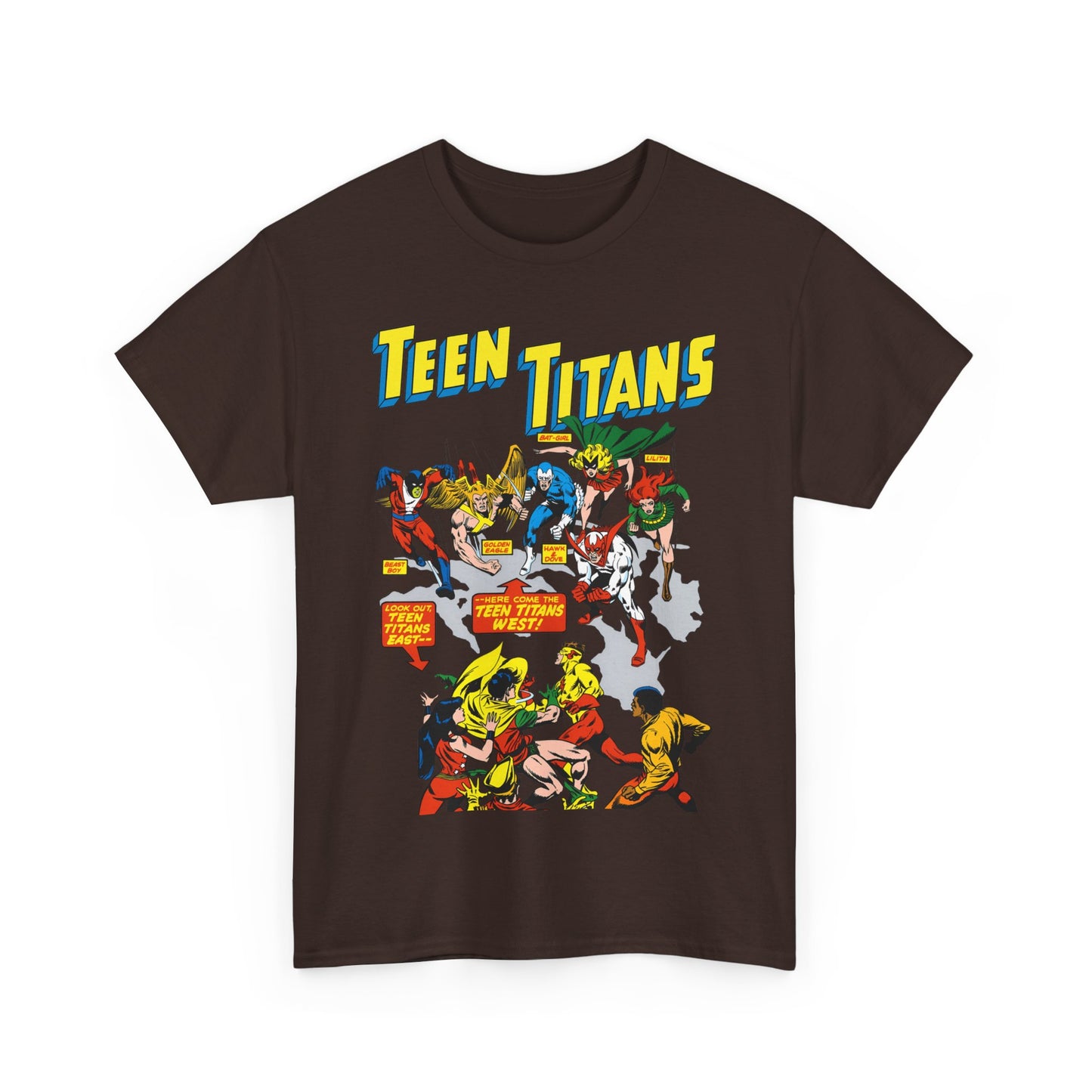 Teen Titans T-Shirt - Rick Buckler Art - Titans West, Lilith, Hawk & Dove, Beast Boy, Golden Eagle - DC Comics