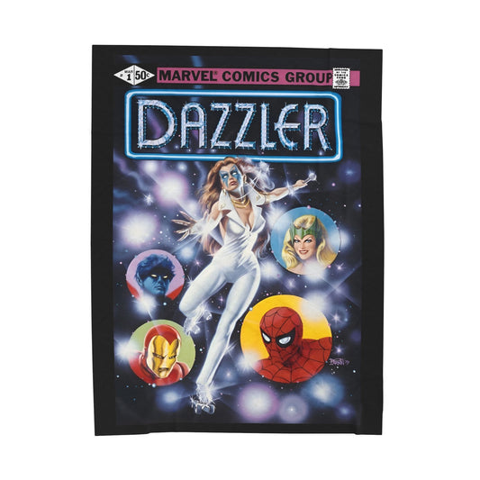 Dazzler Velveteen Plush Blanket 60x80" - Bob Larkin #1 Cover Art - Alison Blaire - Mutant Pop Star - Marvel Comics - Uncanny X-Men Link