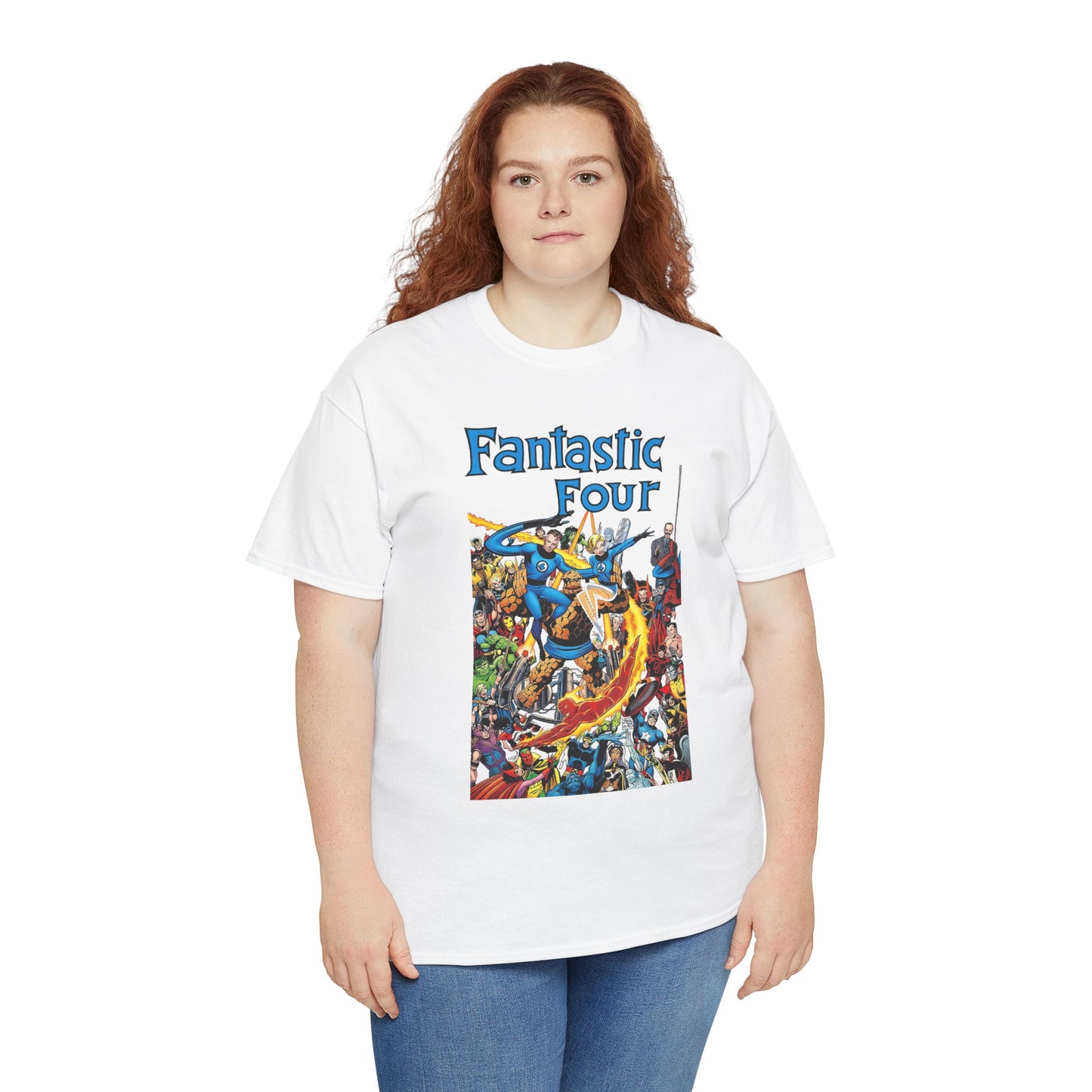 Fantastic Four T-Shirt - Classic John Byrne Art - Popular Marvel Comics Characters - Human Torch, The Thing, Invisible Woman, Reed Richards - 2025 MCU Movie