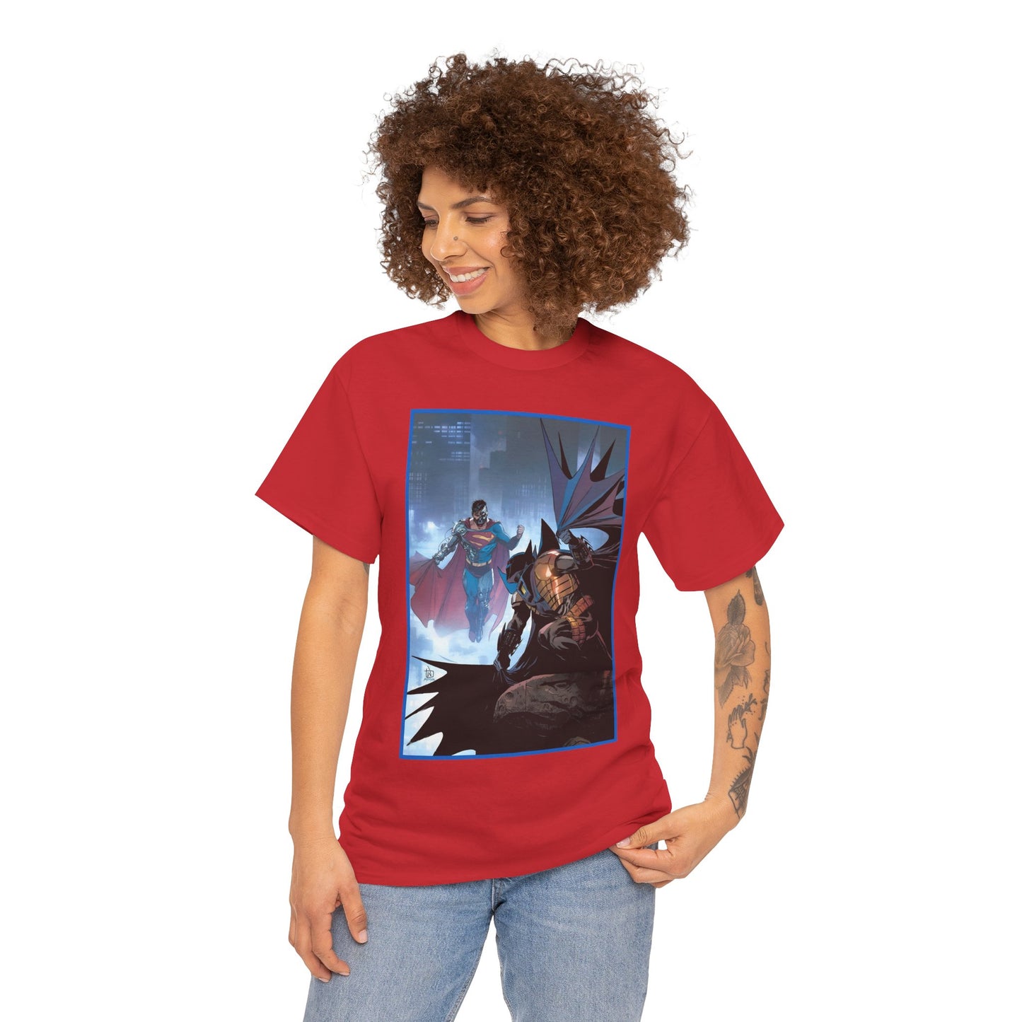 Cyborg Superman Vs Azrael Batman T-Shirt - Lee Weeks Art - Reign of the Superman, Knightfall - World's Finest Variant Cover Art - DC Comics