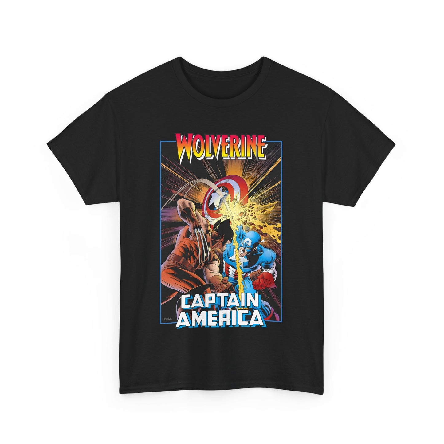 Wolverine Vs Captain America T-Shirt - Mike Zeck Classic Art - Marvel Comics