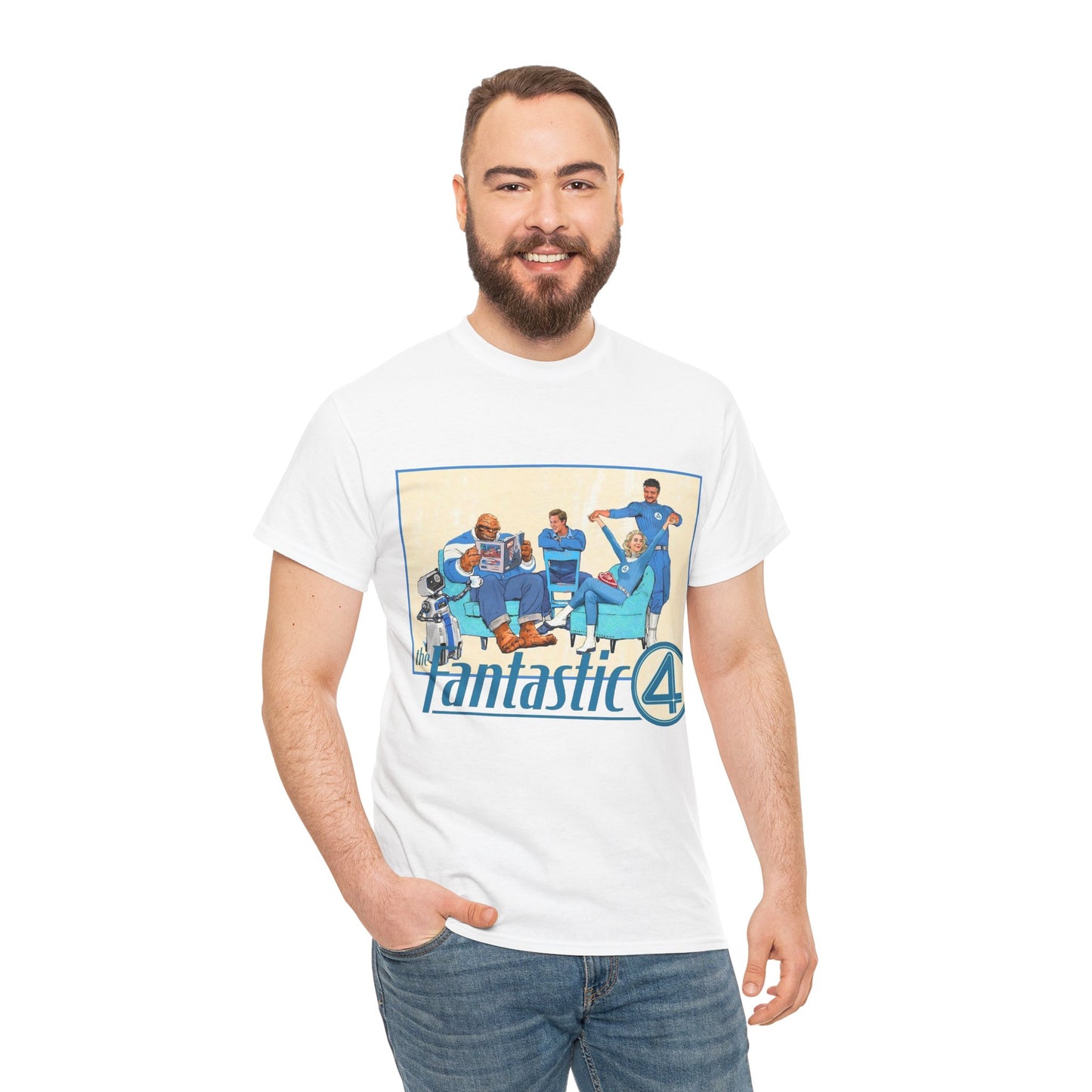 Fantastic Four T-Shirt - 2025 MCU Movie - Reed Richards, Invisible Woman, Thing, Human Torch - Marvel Comics Characters