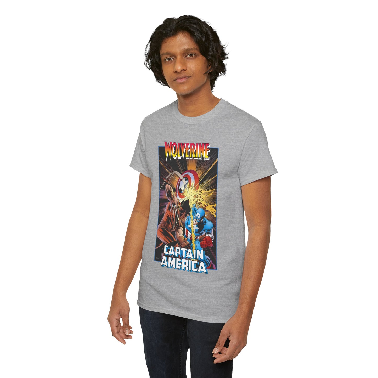 Wolverine Vs Captain America T-Shirt - Mike Zeck Classic Art - Marvel Comics