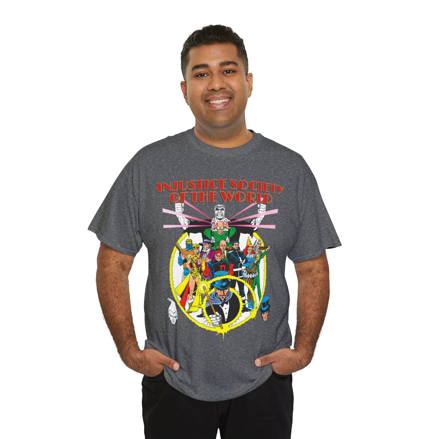 Injustice Society of America T-Shirt - George Perez Art - Justice Society/JSA Foes - Solomon Grundy, Huntress, Per Degaton, The Shade, Vandal Savage - DC Comics - Golden Age