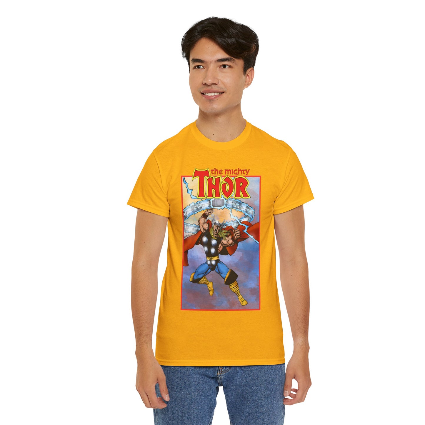 The Mighty Thor T-Shirt - George Perez Art - Mjolnir - Avengers Member - God of Thunder - Asgard Warrior - Marvel Comics