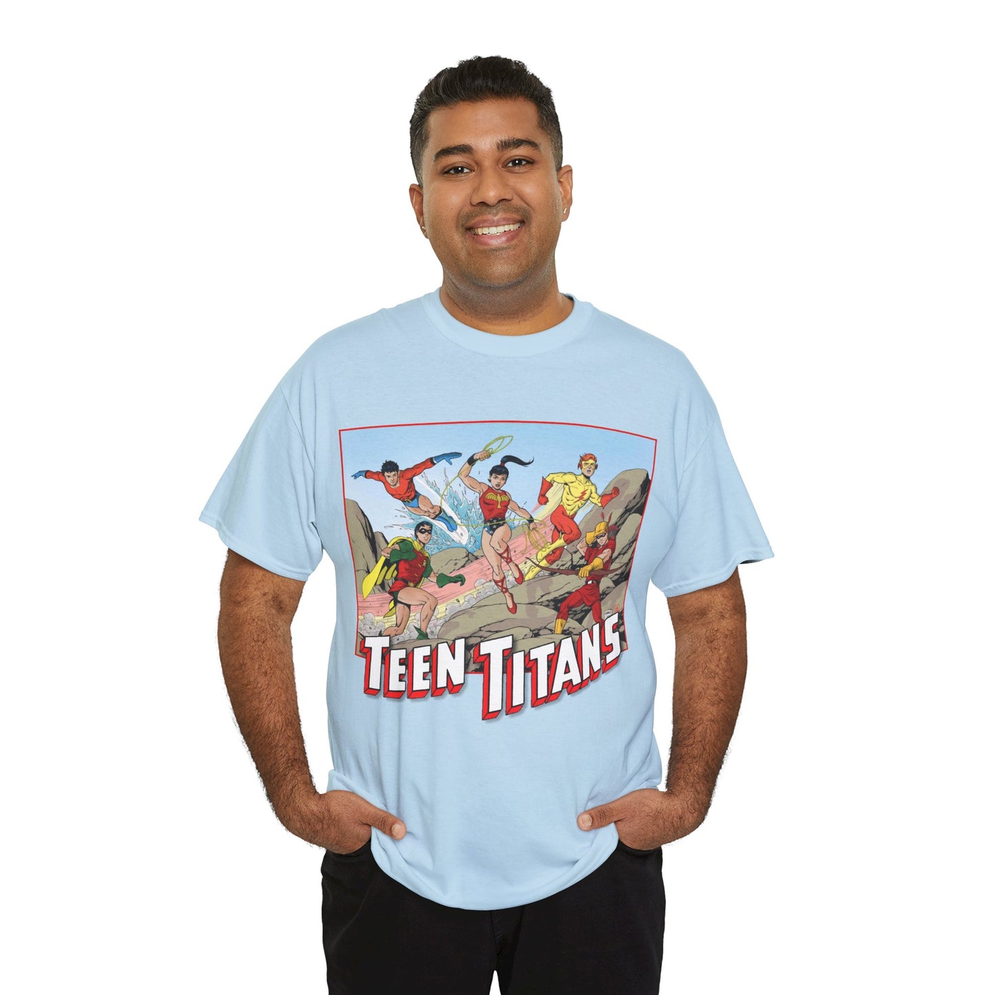 Teen Titans T-Shirt - Tom Grummett Art - Robin, Wonder Girl, Kid Flash, Speedy, Aqualad - DC Comics