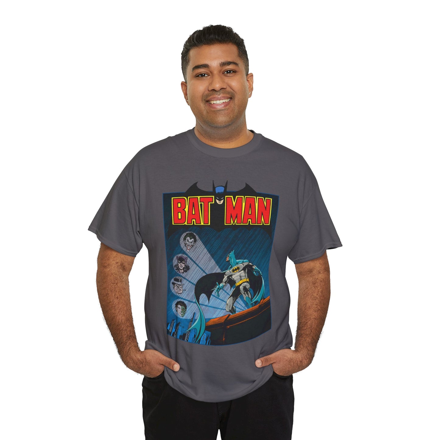 Batman T-Shirt - DC Comics - Catwoman, Joker, Two-Face, Penguin - Bronze Age Art - Gotham City