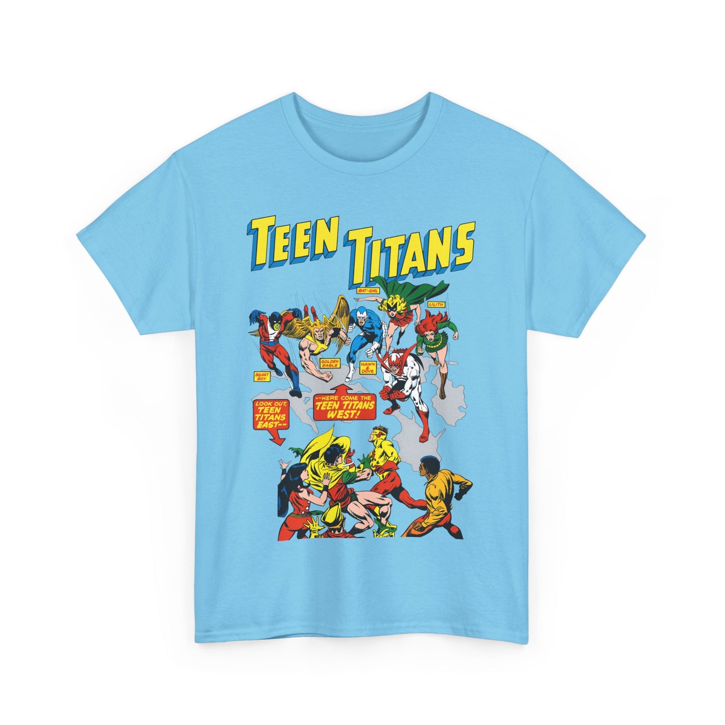 Teen Titans T-Shirt - Rick Buckler Art - Titans West, Lilith, Hawk & Dove, Beast Boy, Golden Eagle - DC Comics