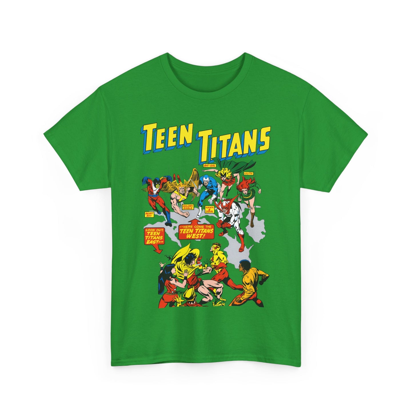 Teen Titans T-Shirt - Rick Buckler Art - Titans West, Lilith, Hawk & Dove, Beast Boy, Golden Eagle - DC Comics