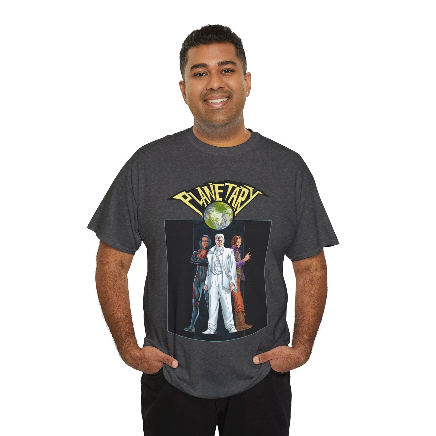 Planetary T-Shirt - - John Cassaday Art - The Drummer, Jakita Wagner & Elijah Snow - DC Comics/Wildstorm
