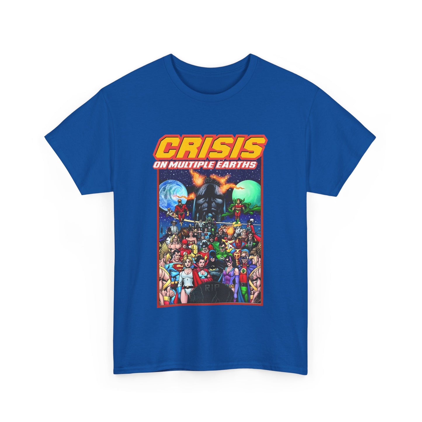 Crisis on Multiple Earths T-Shirt - George Perez Art - JSA & JLA Team-ups - Superman, Batman, Zatanna, Huntress, Power Girl, Hawkman, New Gods, Darkseid - DC Comics